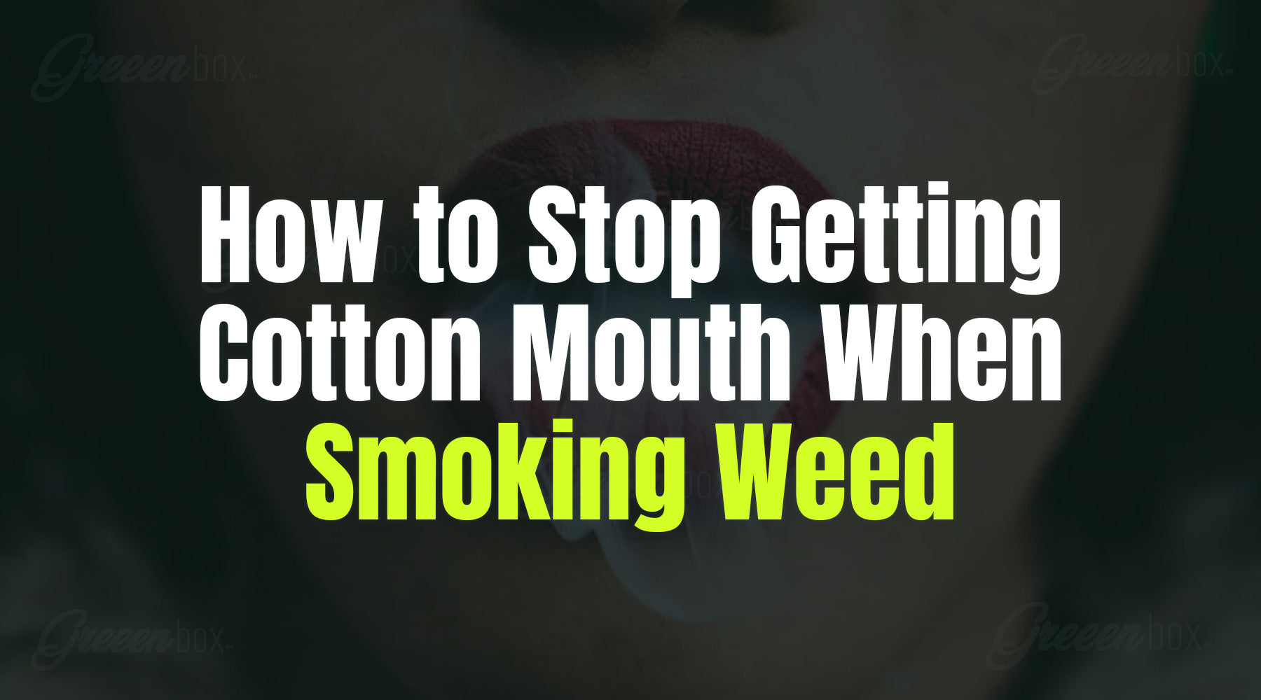 How To Stop Getting Cotton Mouth When Smoking Weed? Greeen Box